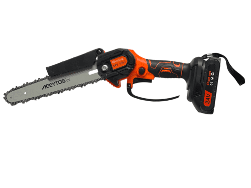 24V Mini Cordless Chainsaw Kit with 6 Inch & 8 Inch Blades, 2 Batteries, 2 Chains Included
