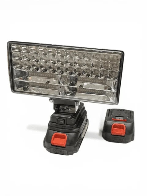 48V Rechargeable LED Floodlight with 2 Batteries, Charger & 3 Lighting Modes