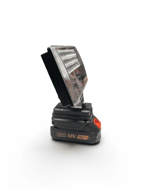 48V Rechargeable LED Floodlight with 2 Batteries, Charger & 3 Lighting Modes