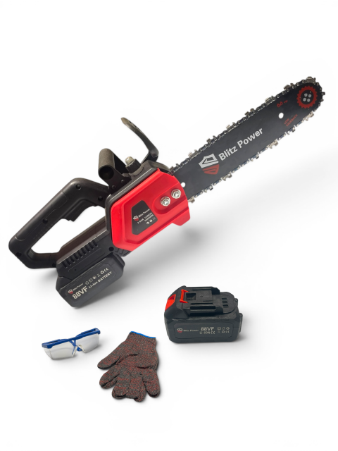 16 Inch Cordless Electric Chainsaw 88V with 2 Batteries, Oil Pump, Chain Lubrication System