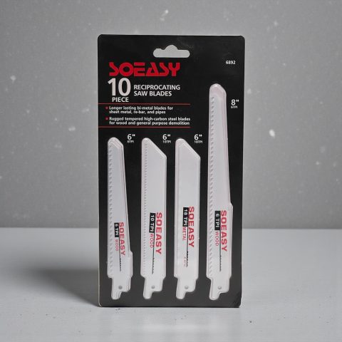 10 Piece Reciprocating Saw Blade Set for Wood and Metal, Bi-Metal Sabre Saw Blades 6 & 8 Inch