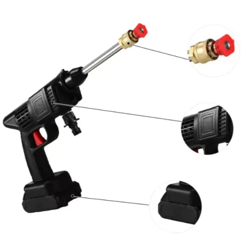 48V Cordless Portable Pressure Washer Gun 12000mAh – Rechargeable Car Wash Cleaner with Adjustable Nozzle