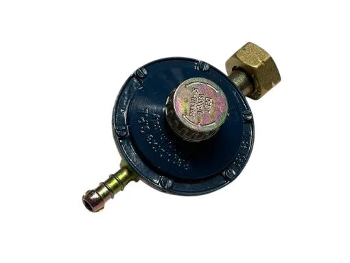 Gas Regulator with Pressure Gauge 50–170 mbar, 1500 g/h – LPG Cylinder Regulator with Blue Pressure Meter