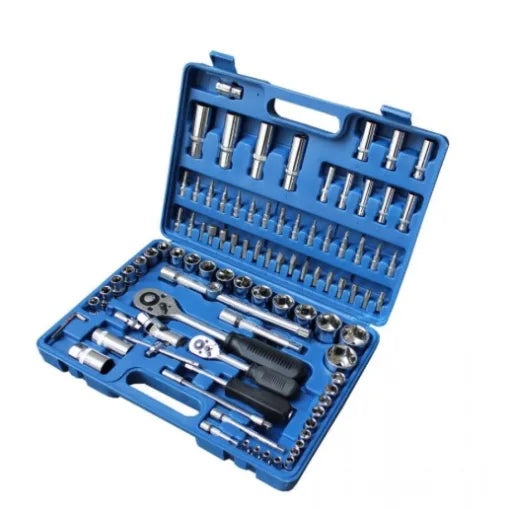 108-Piece Tool Kit Set with Ratchets & Sockets, Chrome Vanadium Steel, Professional Repair Kit