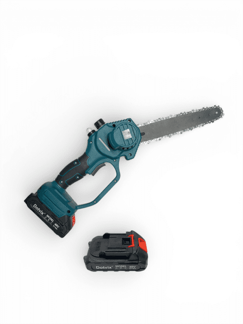 48V Mini Cordless Chainsaw 8 Inch with 2 Batteries, Oil Pump, Portable Electric Wood Cutting Saw