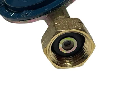Gas Regulator with Pressure Gauge 50–170 mbar, 1500 g/h – LPG Cylinder Regulator with Blue Pressure Meter