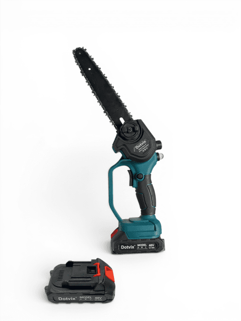 48V Mini Cordless Chainsaw 8 Inch with 2 Batteries, Oil Pump, Portable Electric Wood Cutting Saw