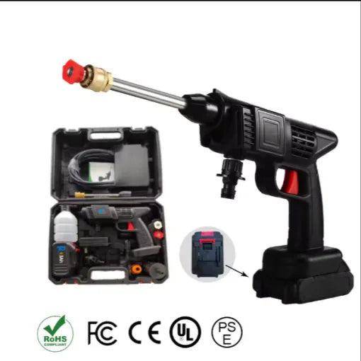 48V Cordless Portable Pressure Washer Gun 12000mAh – Rechargeable Car Wash Cleaner with Adjustable Nozzle