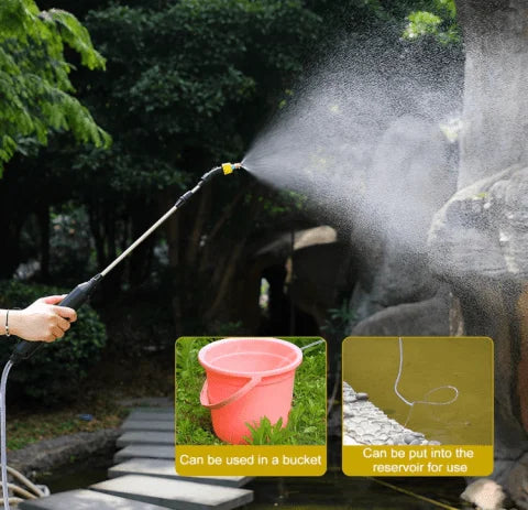 12V Electric Sprayer with 5M Telescopic Lance – Rechargeable Battery Powered Pressure Sprayer with Auto ON/OFF Button