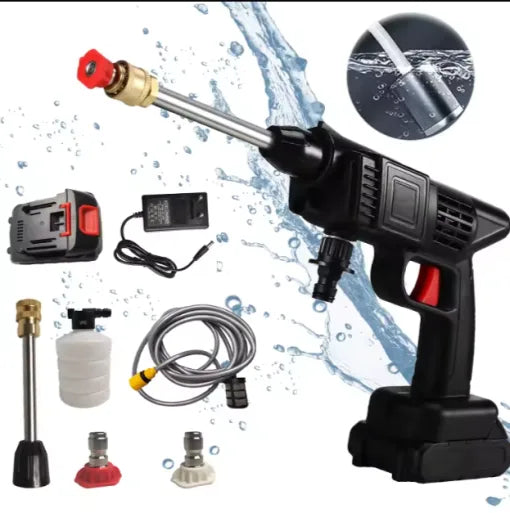 48V Cordless Portable Pressure Washer Gun 12000mAh – Rechargeable Car Wash Cleaner with Adjustable Nozzle