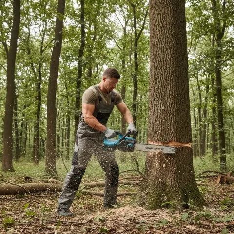 Professional 88V Cordless Chainsaw – 16 Inch (40cm) Blade with 2 Rechargeable Batteries