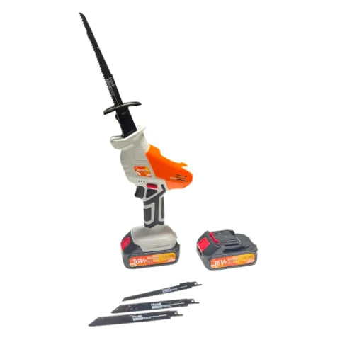 36V Cordless Reciprocating Saw with 2 Batteries, 4 Blades, Portable Sabre Saw for Wood & Metal