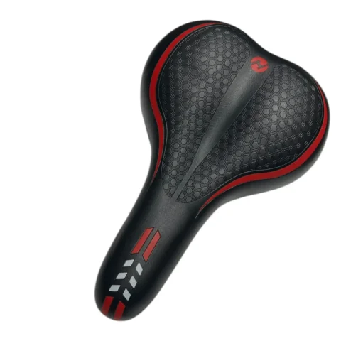 Ergonomic Comfort Bicycle Saddle Wide Soft Foam Bike Seat Black Red Universal Fit