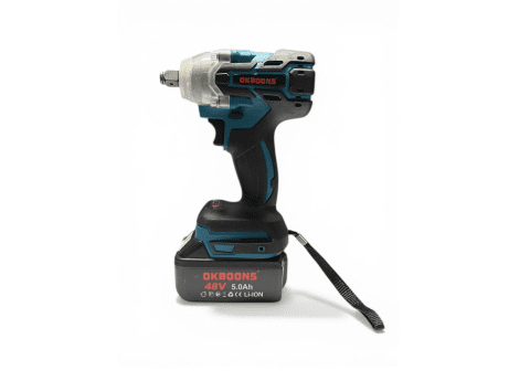 48V Cordless Impact Wrench 5.0Ah Li-Ion Battery, High Torque, LED Light, Charger Included