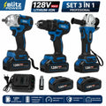 Blitz Power 3-in-1 Cordless Tool Set – Drill Driver, Impact Wrench & Angle Grinder with 2 Li-Ion Batteries