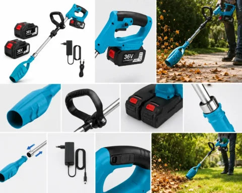 36V Cordless Leaf Blower with 2 Li-Ion Batteries and Charger, Lightweight Garden Cleaning Tool