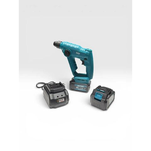 Blitz Power Cordless Rotary Hammer Drill, SDS-Plus, 2 Batteries, Charger Included, Blue Black