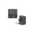 Power Strip with 2 Schuko Sockets, 3 USB Ports, Surge Protection, 2500W, Compact Black Design