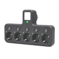 POWER SOCKET 5 Schuko Socket Multi-Outlet Adapter 2500W 10A Compact Power Extension Black