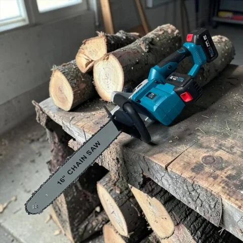 Blitz Power 16 Inch Cordless Electric Chainsaw – Automatic Lubrication, 2 Li-Ion Batteries, Wood & Branch Cutting