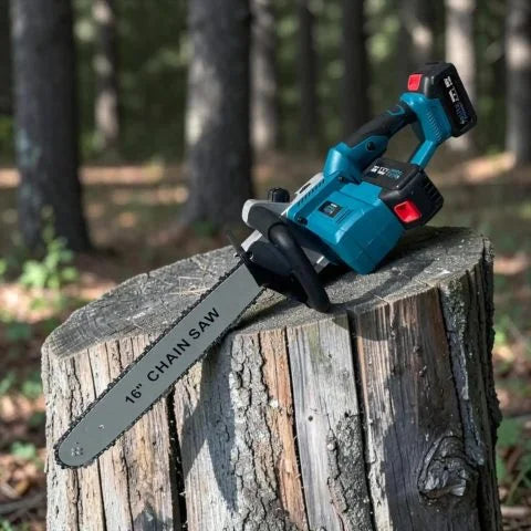 Blitz Power 16 Inch Cordless Electric Chainsaw – Automatic Lubrication, 2 Li-Ion Batteries, Wood & Branch Cutting