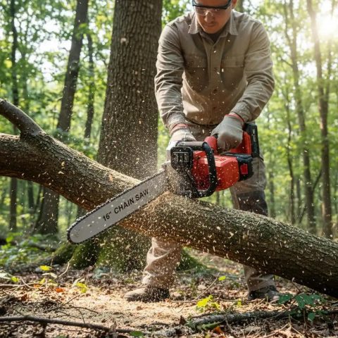 Blitz Power 88V Cordless Chainsaw – 16 Inch (40cm) Blade, Brushless Motor, Auto Lubrication, 2 Li-Ion Batteries