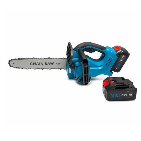 12 Inch Cordless Electric Chainsaw with Automatic Oiling, 2 Batteries & Charger – Garden & Firewood Cutting Saw