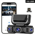 360° WiFi GPS Dash Cam – Front, Rear & Interior Car Camera with Full HD Recording and Night Vision