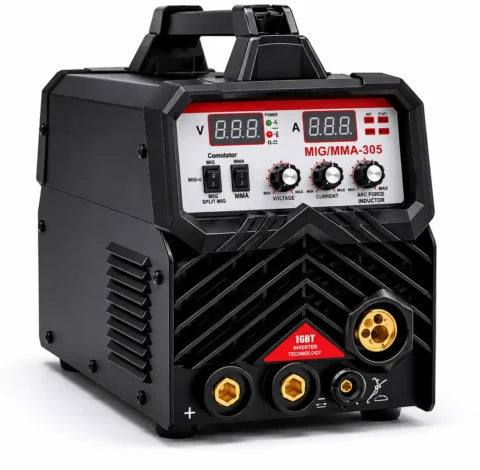 MIG/MMA-305 IGBT Inverter Welding Machine 305A – 220V MIG MAG & MMA Arc Welder with Dual Digital Display