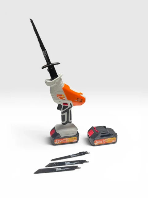 36V Cordless Reciprocating Saw with 2 Batteries, 4 Blades, Portable Sabre Saw for Wood & Metal
