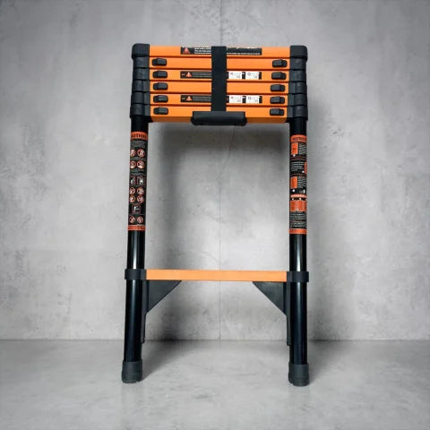 2.7M Aluminum Telescopic Ladder – Extendable Folding Ladder with Non-Slip Feet, Portable Household Ladder