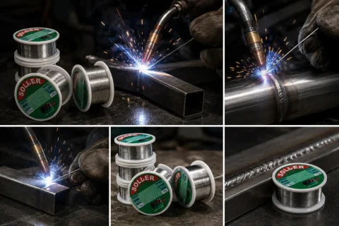 Set of 6 Solder Wire Rolls 1.0mm, 50g Each, Sn40/Pb60 Flux Core Solder for Electronics & Electrical Repairs