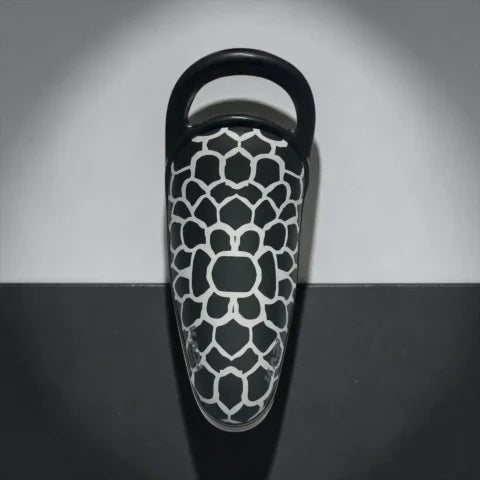 Children's Bicycle Saddle with Support Handle Ergonomic Universal Bike Seat Black White Pattern