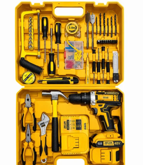 Blitz Power 48V Cordless Drill & Screwdriver Set – 2 Li-Ion Batteries, 45 Accessories, Charger & Carrying Case