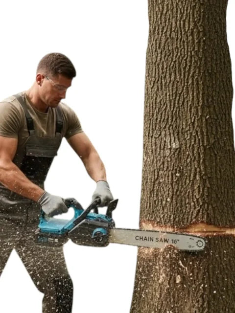 Professional 88V Cordless Chainsaw – 16 Inch (40cm) Blade with 2 Rechargeable Batteries