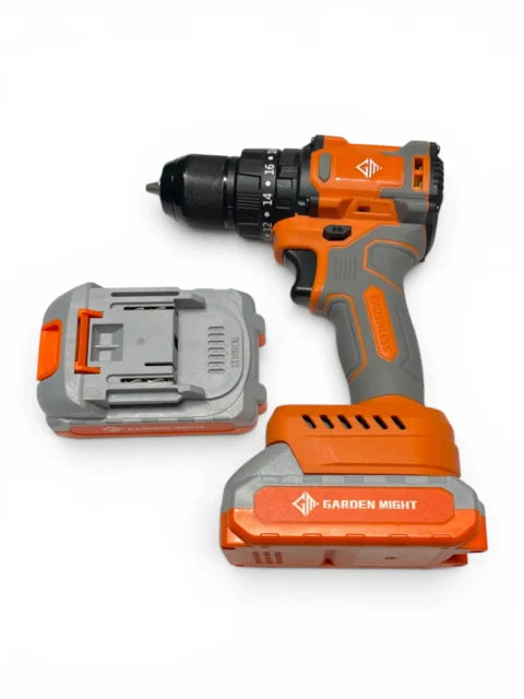 21V Brushless Drill and Screwdriver Set with 2 Batteries, Metal Chuck, Bits and Carry Case