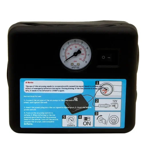 CMICHEL Emergency Tire Repair Kit – 12V Air Compressor with Pressure Gauge, 500ml Sealant Bottle & Carrying Bag | Car, SUV & Vehicle Puncture Repair Kit