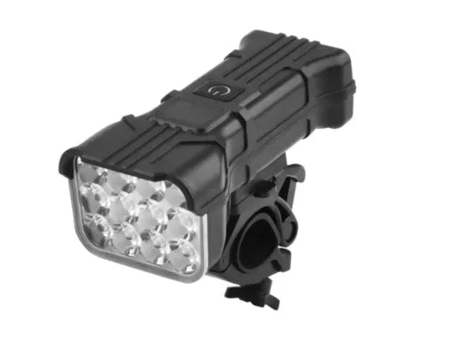 LED Bicycle & Electric Scooter Headlight with 12 LEDs, 120dB Horn, Battery Display & 5 Lighting Modes