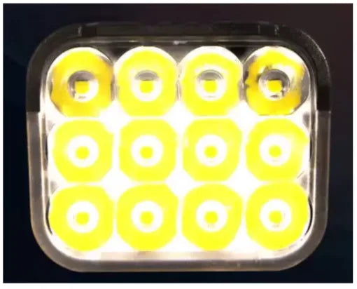 LED Bicycle & Electric Scooter Headlight with 12 LEDs, 120dB Horn, Battery Display & 5 Lighting Modes