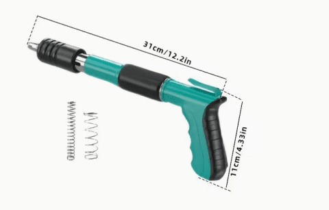 Manual Nail Gun Kit with 100 Nails, Safety Glasses & Accessories, Wall Fixing Tool 30cm