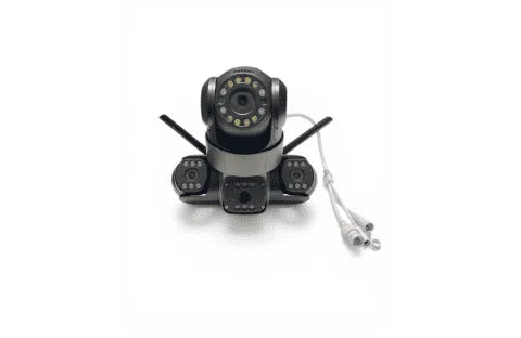 4-Lens WiFi PTZ Surveillance Camera – Smart Security Camera with Night Vision, Motion Detection & Two-Way Audio