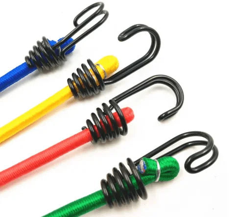 5PCS Elastic Bungee Cord Set with Steel Hooks – 125cm x 8mm Heavy Duty Tie Down Straps for Bikes, Motorcycles, Cars & Camping