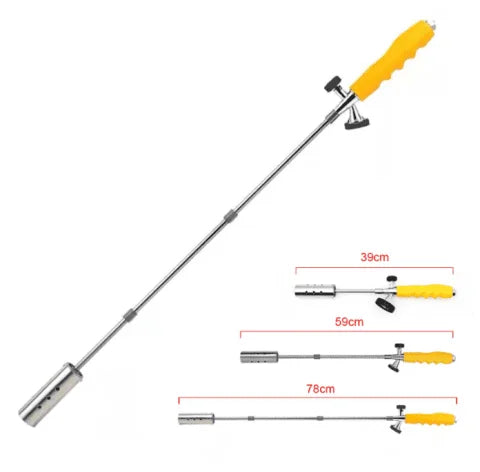 Extendable Propane Weed Burner Torch – 1850°C Garden Burner with 2 Extension Pipes & Anti-Flare System