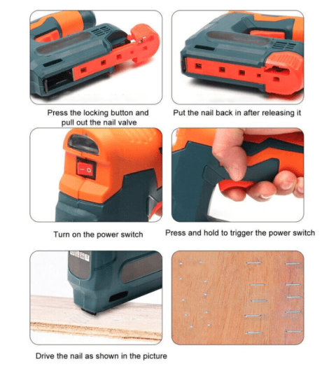 2-in-1 Cordless Electric Staple Gun & Nail Gun with 2000mAh Battery, USB Charging, 1000 Staples