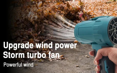 48V Cordless Turbine Air Blower with 2 Batteries & Charger – Portable High-Power Dust and Leaf Blower