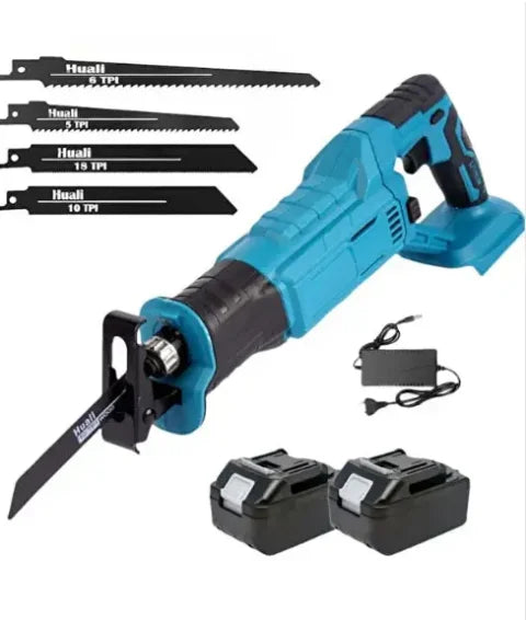 48V Cordless Sabre Saw 3000 RPM with 2 Batteries, 4 Blades, Quick Change Reciprocating Saw