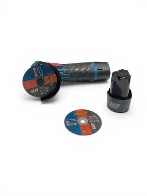 12V Mini Angle Grinder with 2 Batteries, 76mm Disc, Compact Cordless Flex for Cutting & Grinding