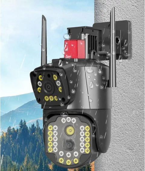 WiFi Dual Lens PTZ Surveillance Camera – 10X Zoom, Color Night Vision, Motion Tracking & Two-Way Audio