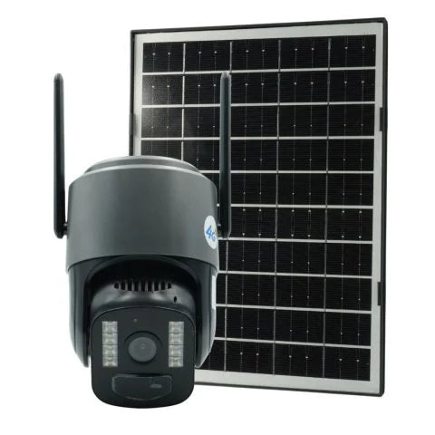 4G Solar PTZ Surveillance Camera 3MP – 355° Rotating Security Camera with Color Night Vision & Two-Way Audio