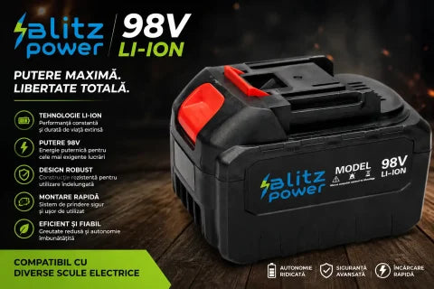 Blitz Power 98V Li-Ion Battery – Rechargeable Power Tool Battery, High Performance
